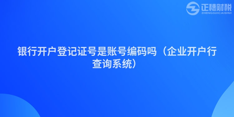 银行开户登记证号是账号编码吗（企业开户行查询系统）