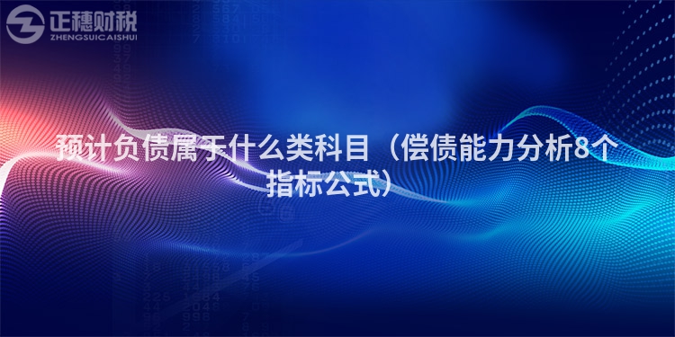 预计负债属于什么类科目（偿债能力分析8个指标公式）